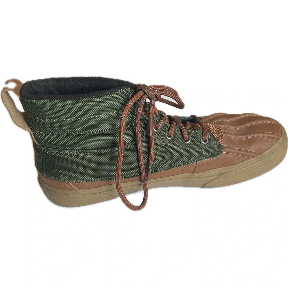RARE Vans Sk8-Hi Del Pato MTE Waterproof Duck Boots Green Brown Mens Size 10 EUC
